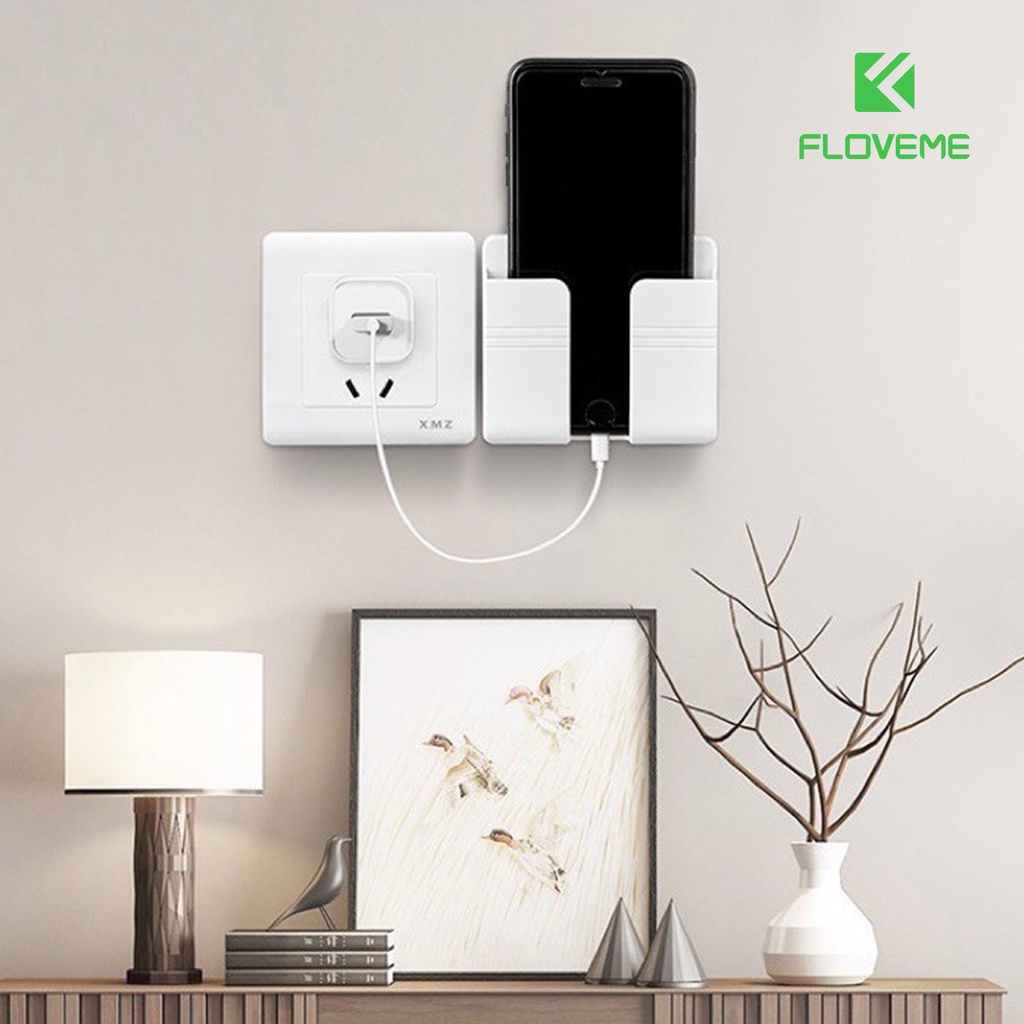 Kệ Dán Tường Để Điện Thoại Floveme , Đựng Đồ, Hộp Đựng Remote Thông Minh, Đa Năng Tiện Lợi