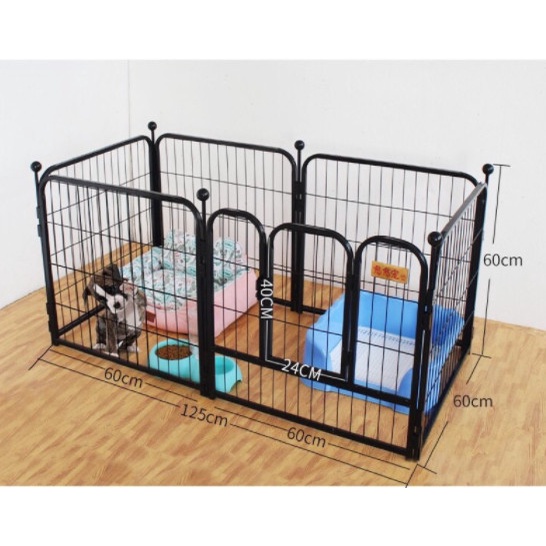 Bộ 6 tấm Ghép Chuồng Quây Nan Ống Sơn Tĩnh Điện Dành Cho Chó Lớn &lt;Kích Thước 100 x 120cm&gt;