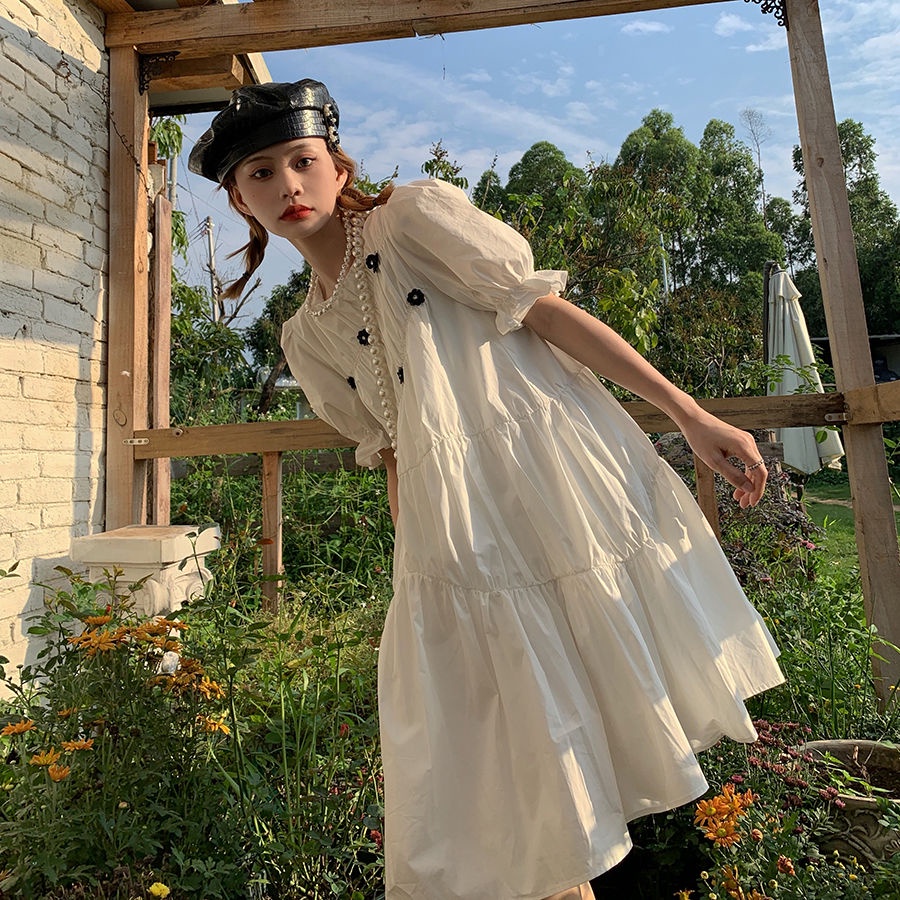 Đầm Công Chúa Mùa Hè 2022 Tay Phồng Phong Cách Pháp Ngọt Ngào Mới Cho Nữ