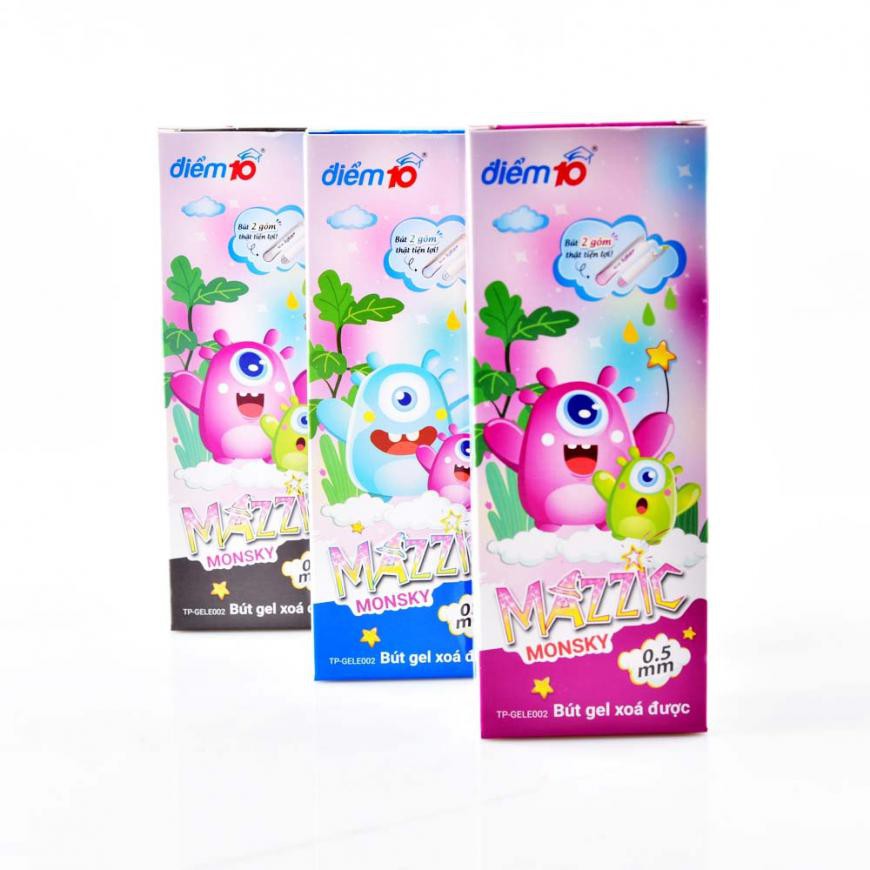 Bút Gel Điểm 10 Thiên Long TP-Gele002 Đầu Gôm Xóa Được Ngòi 05mm