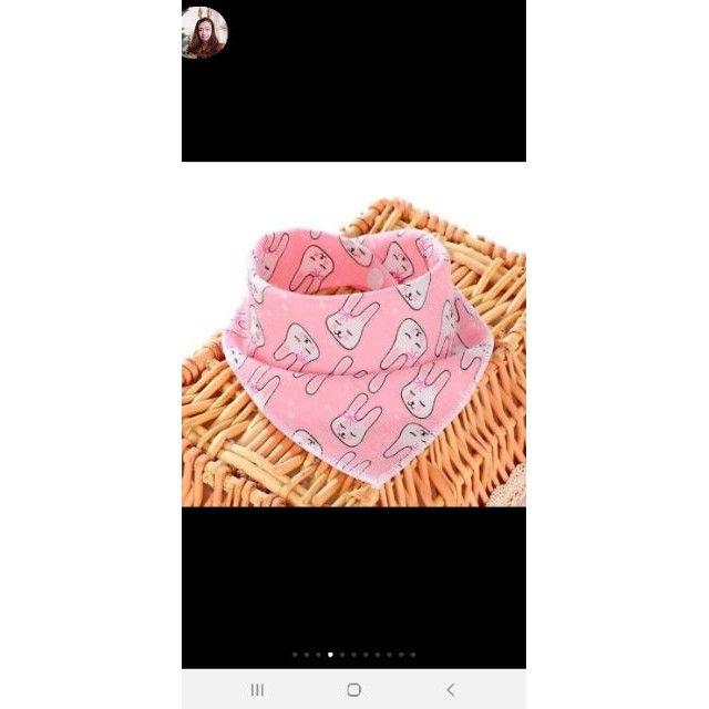 Khăn yếm tam giác cotton có cúc bấm cho bé , Khăn Xô Tam giác