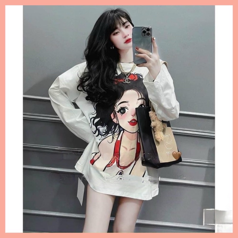 Áo phông dài tay áo thun loang form rộng nam nữ in 5D siêu xinh