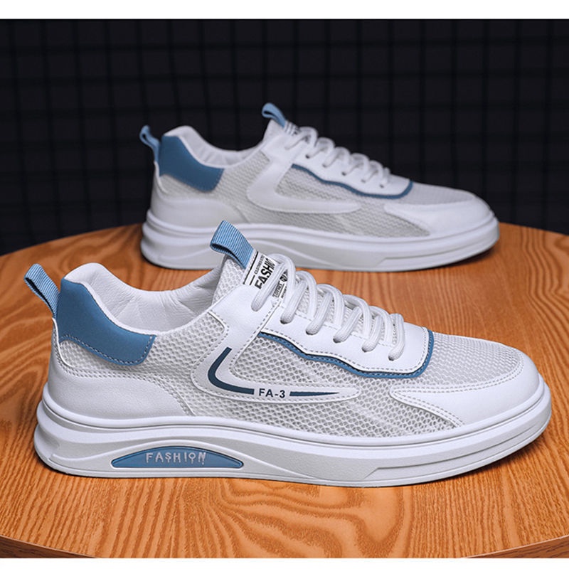 Giày Thể Thao Trắng Phối Lưới Thoáng Khí Khử Mùi Thời Trang Mùa Hè Cho Nam
