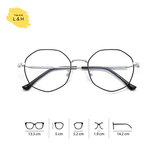 Kính Kim Loại Lục Giác 2979 Nam Nữ - Kính Chống Ánh Sáng Xanh Bảo Vệ Mắt
