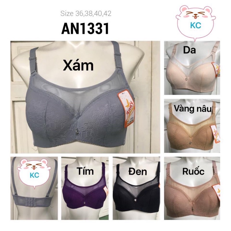 Áo ngực big size có gọng Anny 1331 - Áo lót không mút , có lưới che ngực cho ngực to không lo tràn Thái Lan , Thaimarket