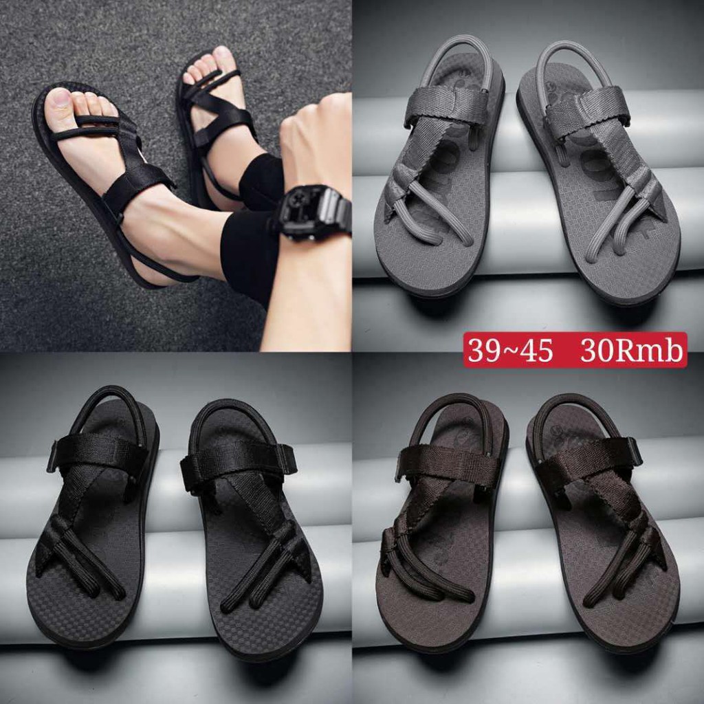 Sandal Nam Xỏ Ngón 2 Sợi Dù Tròn Quai Bản Dù Tròn