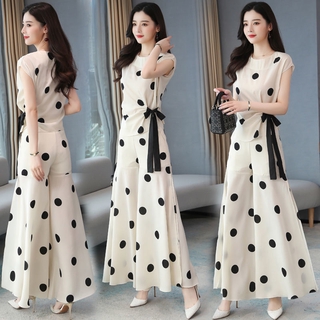 Set áo quần chiffon ống rộng thời trang mùa hè 2021 cho nữ