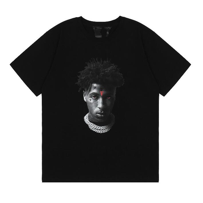 Áo thun cotton ngắn tay in hình Vlone thời trang cho nam nữ