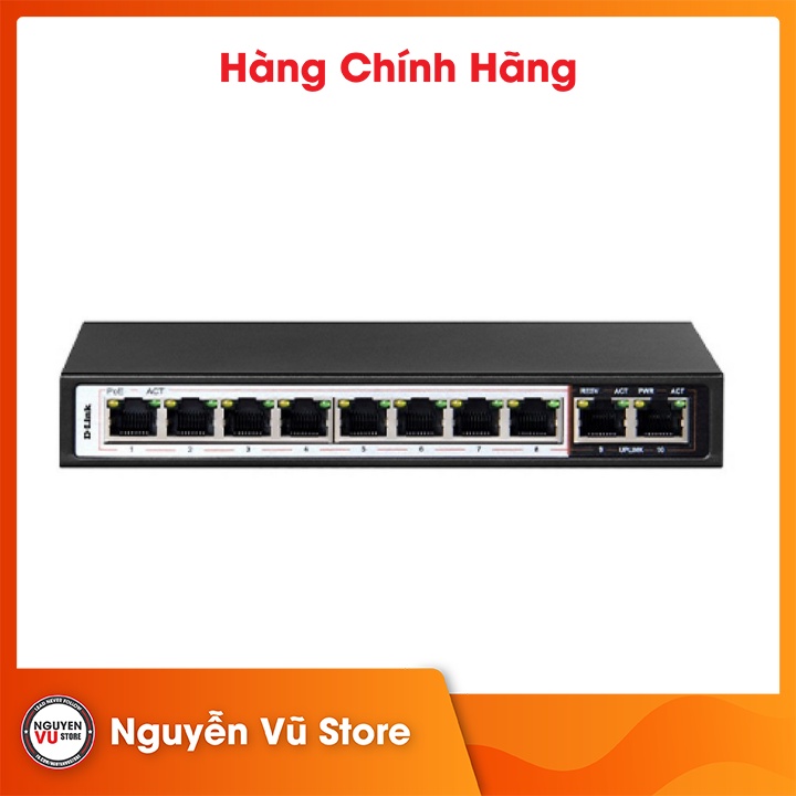 Switch Gigabit PoE 10 cổng DLink DGSF1010P Hàng chính hãng