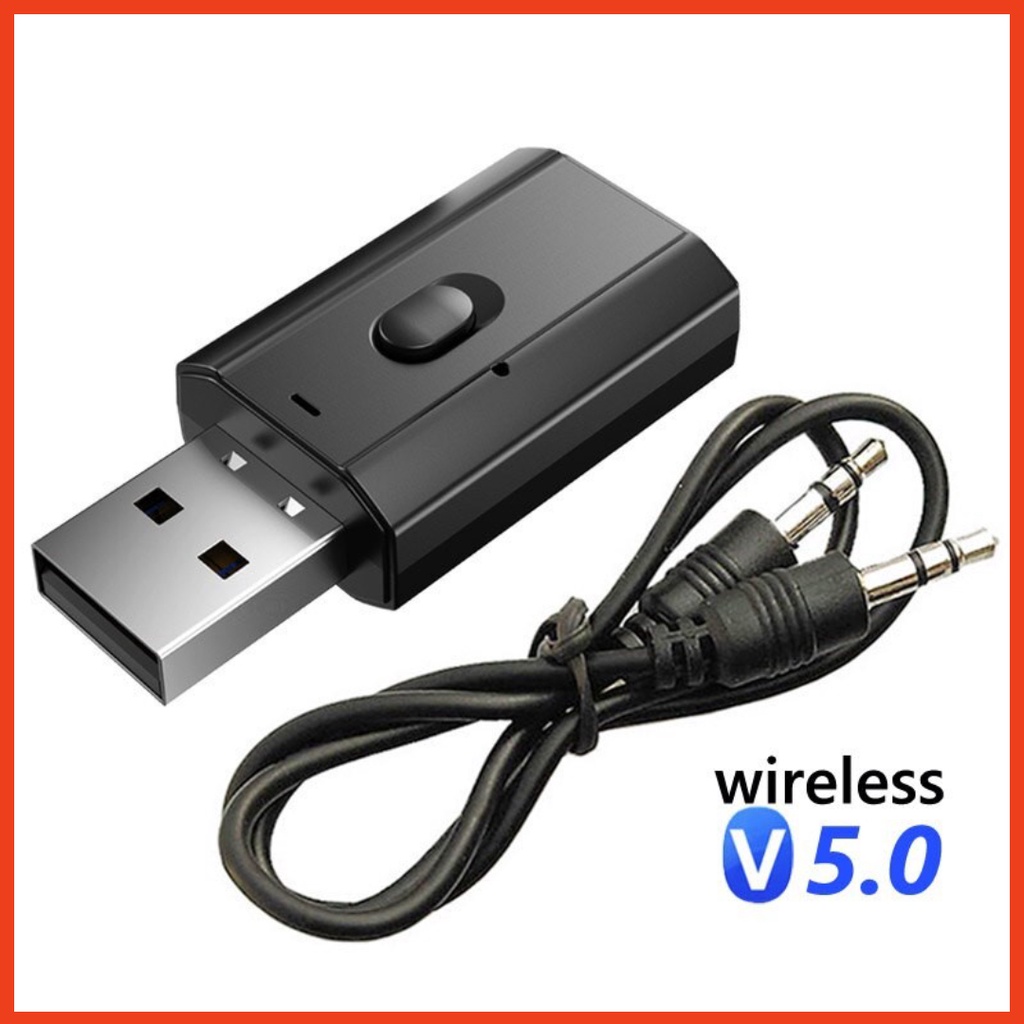 USB Thiết Bị Thu Phát Tín Hiệu Âm Thanh USB BLUETOOTH 5 đa chức năng jack cắm 3.5mm dùng cho máy tính,loa,ô tô tai nghe