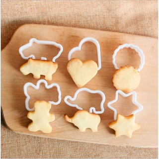 Khuôn Nhấn Bánh Quy, Khuôn Cutter Tạo Hình Bánh Cookies 6 con vật
