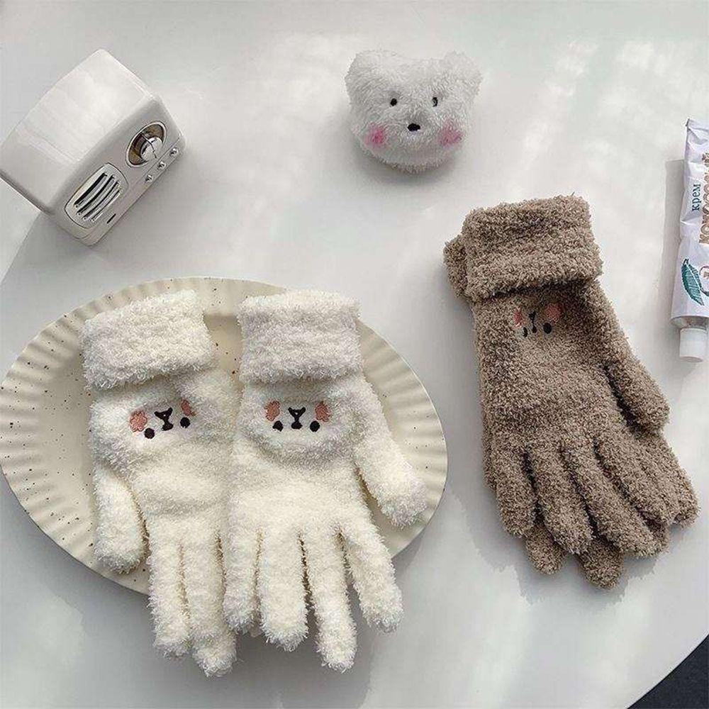 Găng tay dệt kim mềm co giãn giữ ấm mùa đông có thể dùng màn hình cảm ứng cho nữ