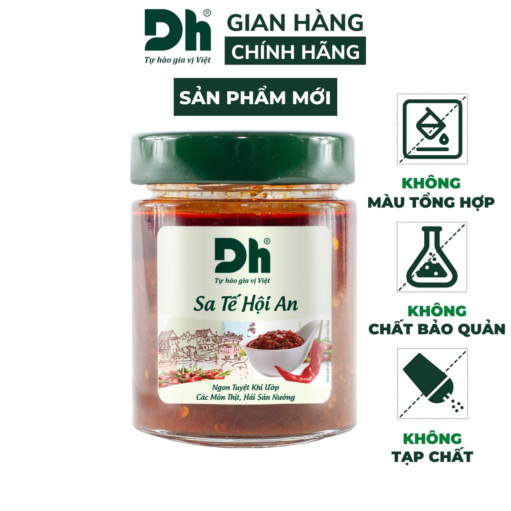 Sa tế Hội An Dh Foods gia vị ướp các món nướng, chiên, xào, dùng với các món bún, phở, lẩu lọ 140/100gr