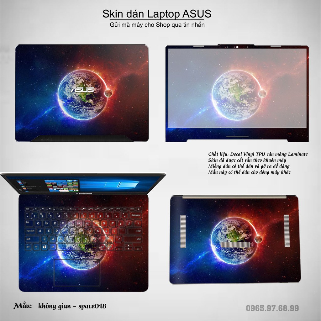 Skin dán Laptop Asus in hình không gian nhiều mẫu 3 (inbox mã máy cho Shop)