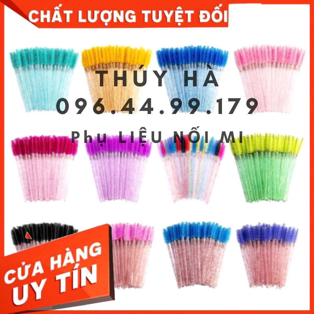 [Mã 155FMCGSALE giảm 7% đơn 500K] Chổi chải mi kim tuyến túi 50 cây_dụng cụ nối mi_THÚY HÀ