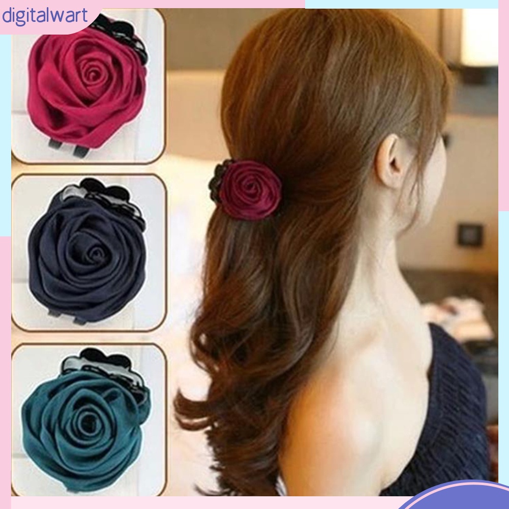 Kẹp Tóc Hoa Hồng Vải Thời Trang Cho Nữ