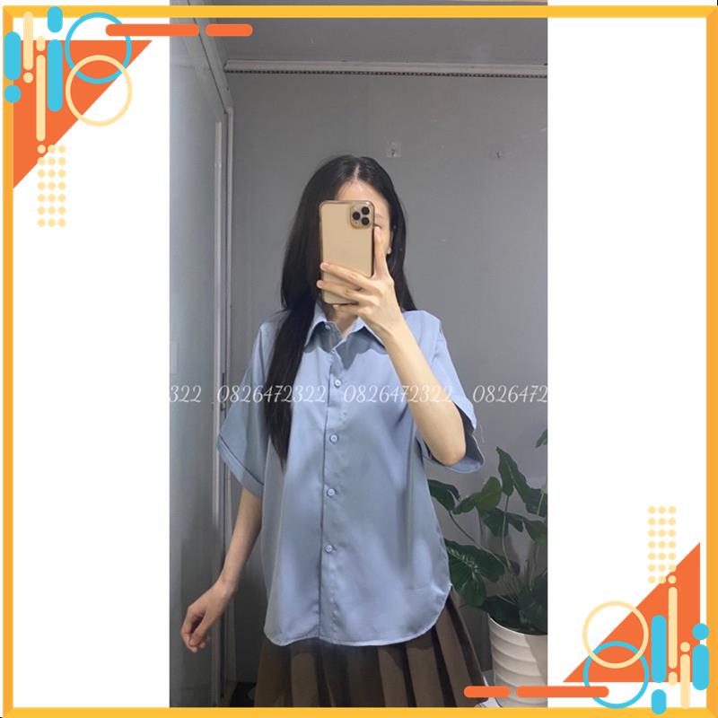 Áo sơ mi cổ đức, áo sơ mi ngắn tay, Áo sơ mi tơ lụa mềm mát chất xịn 4 màu MSP16844 | BigBuy360 - bigbuy360.vn