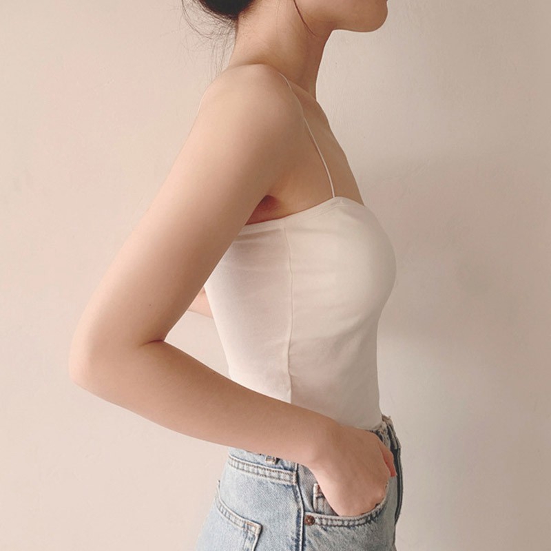 Áo Dây Nữ Cộc Tay Cổ Chữ U Quyến Rũ