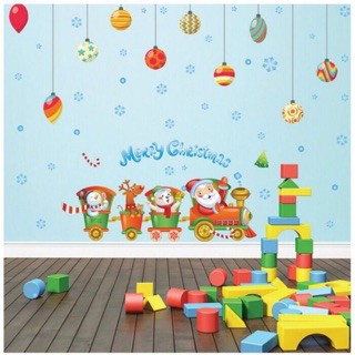 Decal dán tường ông già noel và những người bạn
