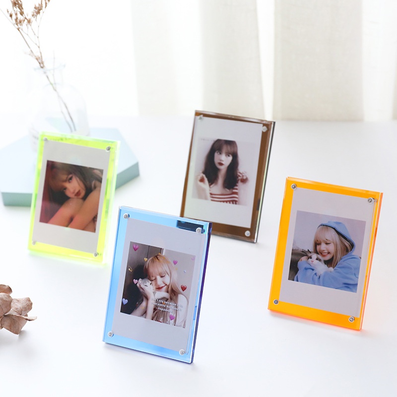 Giá Đỡ Ảnh Từ Tính Bằng Acrylic Trong Suốt 3 Inch Nhiều Màu