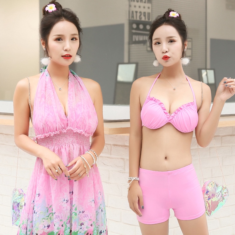Bộ đồ bơi vải voan dáng dài thời trang mùa xuân cho nữ