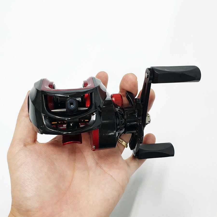 Bộ cần câu lure máy ngang cao cấp Crono 1.8m - 2.1m - 2.4m dây dù và bộ mồi câu như trên hình BCM18 - Ngang