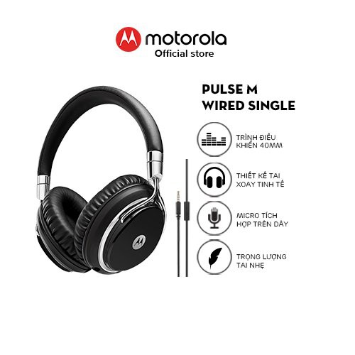 Tai nghe chụp tai có dây Motorola Pulse M Wired Single- jack cắm 3.5..-có mic đi kèm
