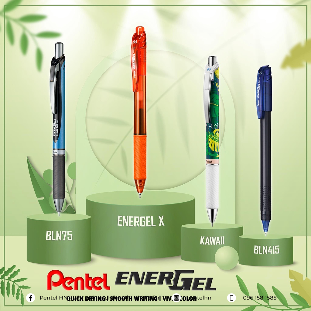 Bút Bi Nước Nhật Bản Pentel Energel X BL107 Ngòi 0.7 Mực Đen