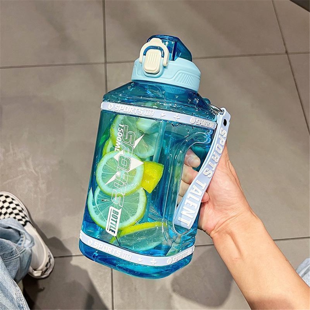 Bình Nước Thể Thao 1.5 Lít/1500Ml/1.5l Ống Hút Silicone 2.3 Lít/2300Ml/2.3l Cốc Uống Nước Thể Dục Du Lịch Tiện Dụng HOME07