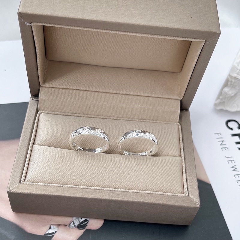 Nhẫn Cặp Đôi bạc khắc tên tình yêu nam nữ NC078 - Trang Sức MINA JEWELRY