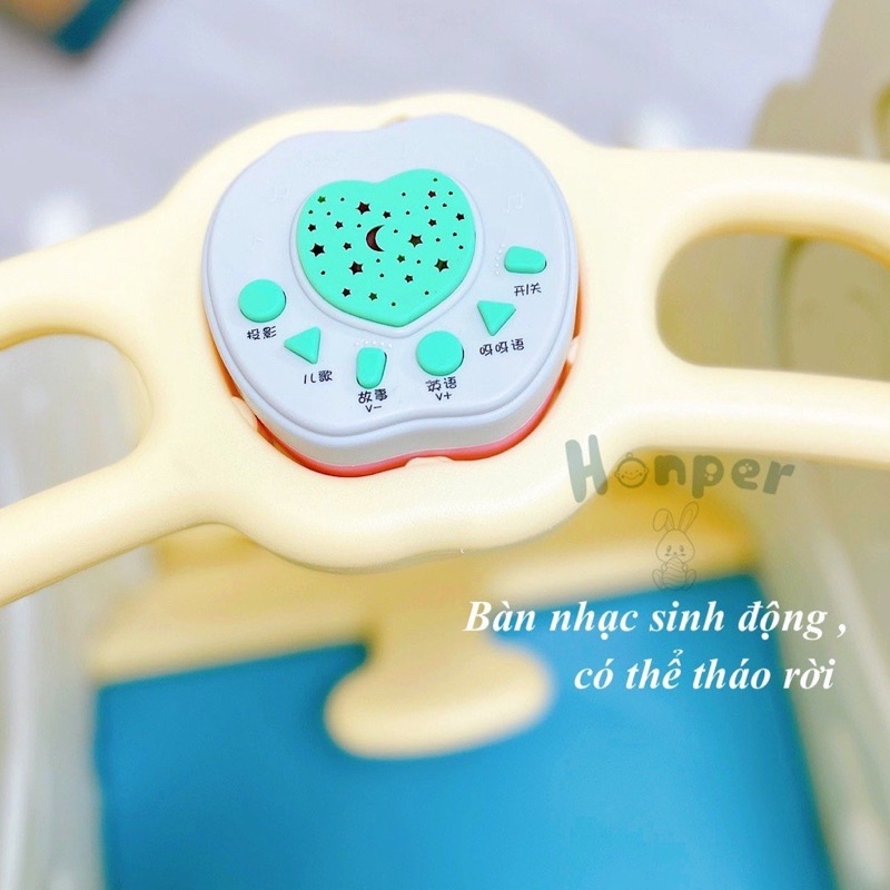 Bập bênh thỏ sư tử trắng kiêm ghế ngồi