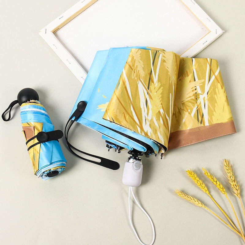 Ảnh minh họa Thủ công tự động gấp chống nắng mưa hai dùng gia cố ô văn nghệ đỏ trên mạng ins