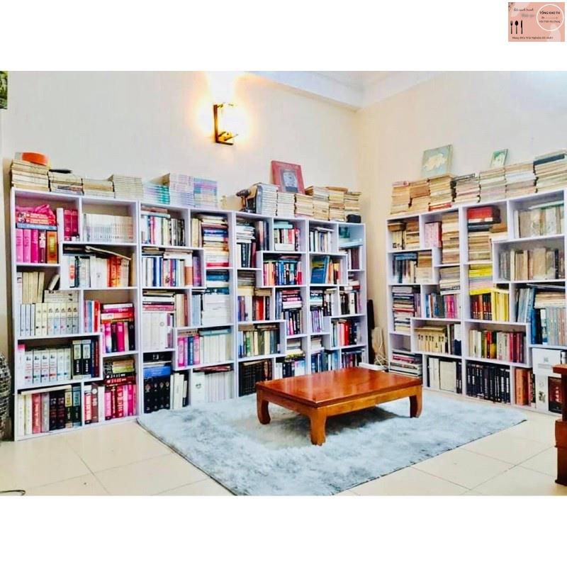 Kệ Sách Gỗ - Kệ Sách Để Sàn Nhiều Ngăn Hình Chữ U Màu TrắngFREESHIP
