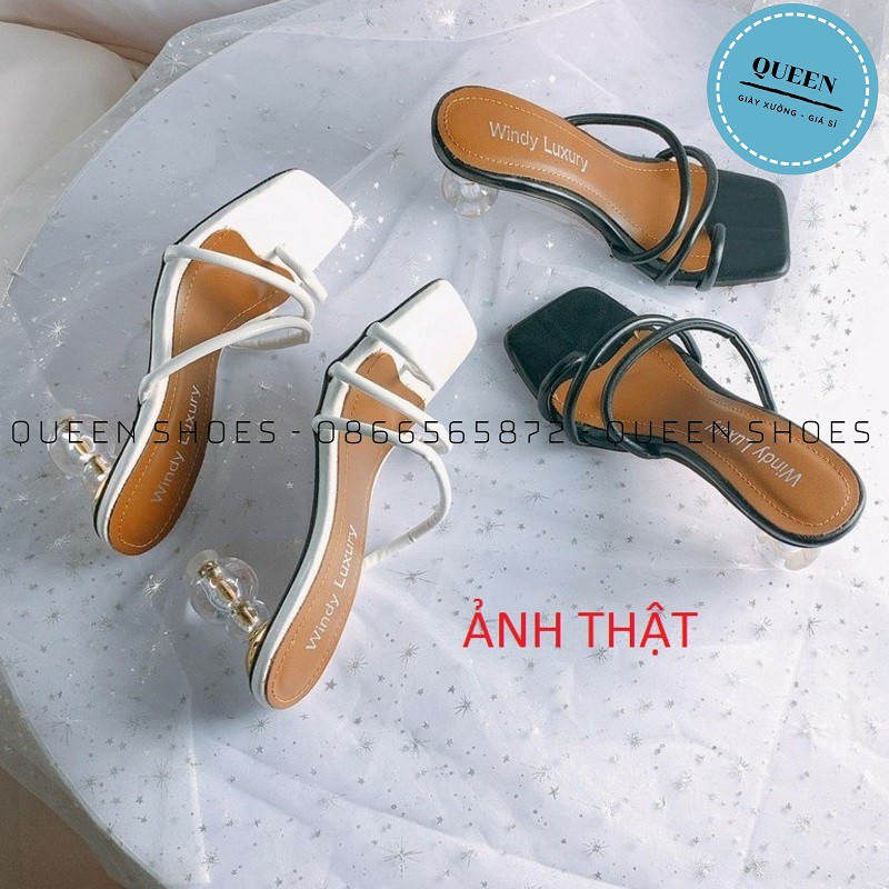 Giày sandal cao gót nữ, guốc nữ gót nhọn 7 phân quai mảnh xỏ ngón - SD29