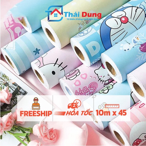 Decal dán tường cho bé mẫu hoạt hình khổ rộng 45cm có keo sẵn, chống thấm nước