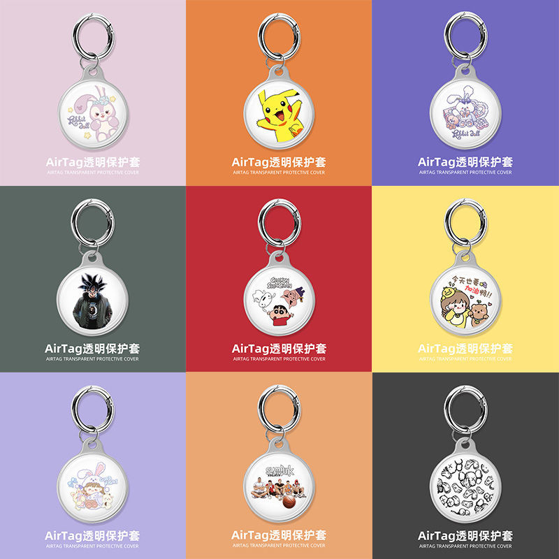 AirTag vỏ bảo vệ keychain trong suốt airtags vỏ định vị theo dõi chống mất móc phim hoạt hình cô gái dễ thương