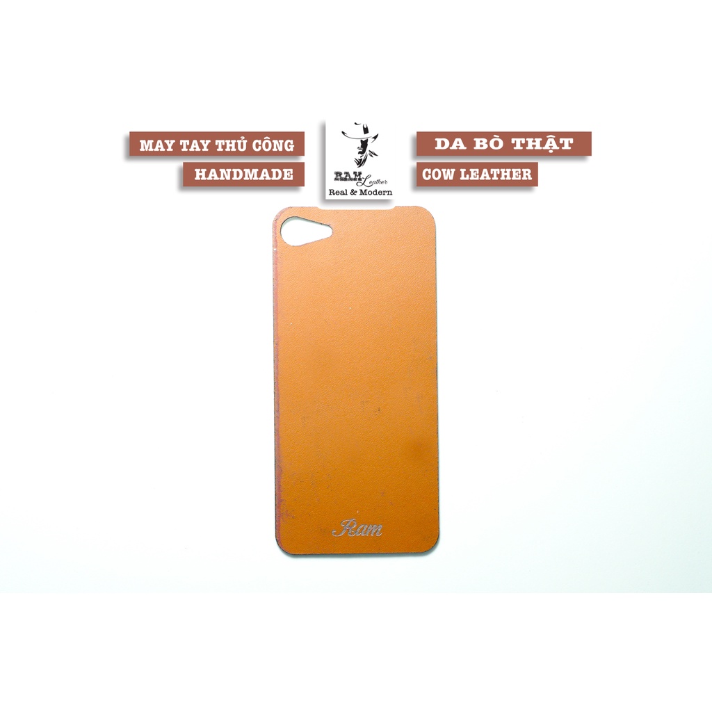 Tấm Dán Lưng Da Bò Iphone 7 RAM Leather Màu Cam