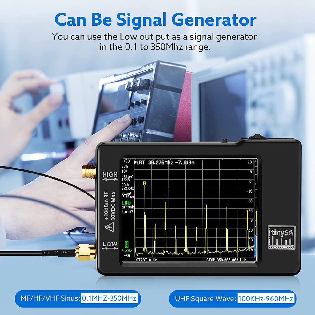 Máy phân tích quang phổ TINYSA 100khz-950Mhz