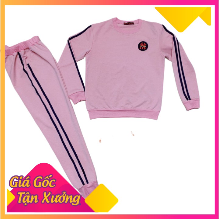 Bộ Quần Áo Nỉ Bộ Thể Thao Nữ Kẻ Sọc Trẻ Trung Năng Động - ẢNH THẬT SHOP CHỤP