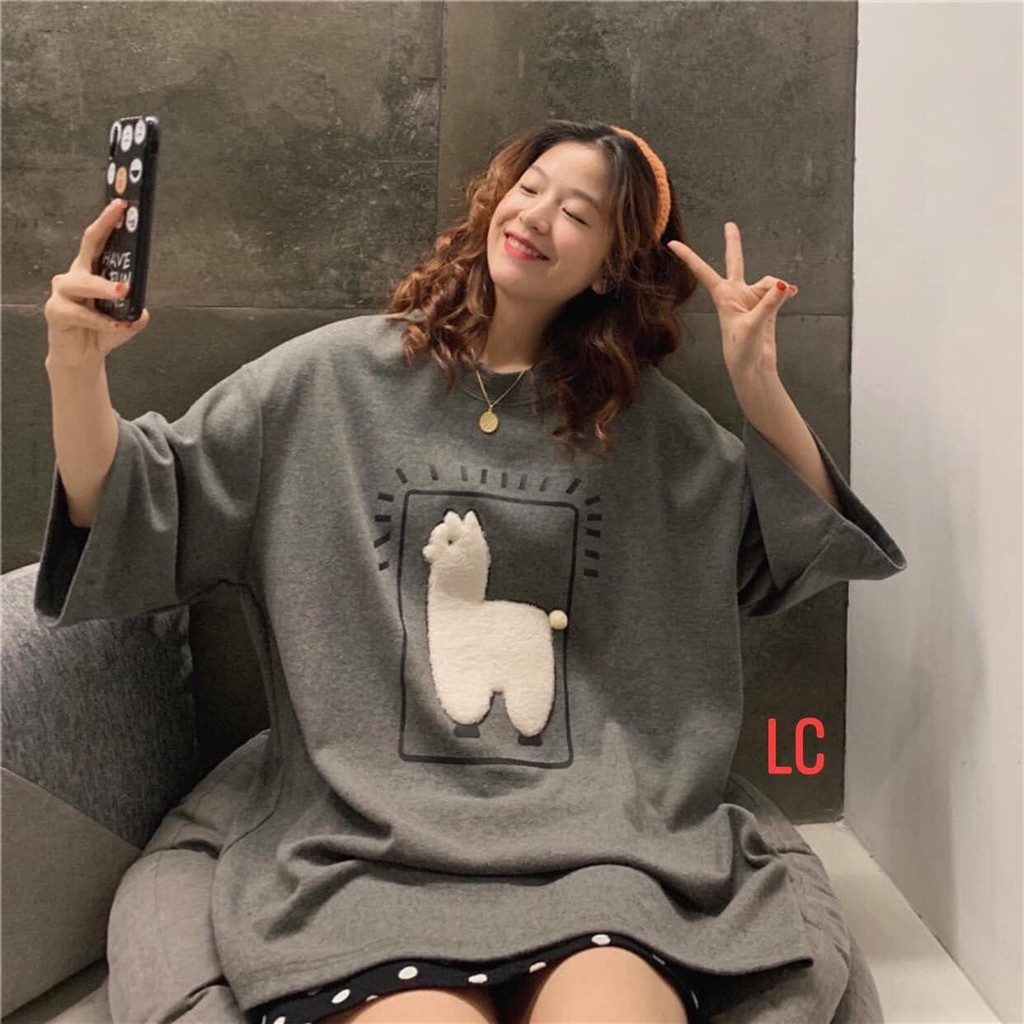 Áo Thun Cộc Tay Thêu  Cừu ⚡ Casper.Store | FREESHIP | ⚡ Áo phông  tay lỡ cổ tròn form rộng oversize họa tiết cute lamb