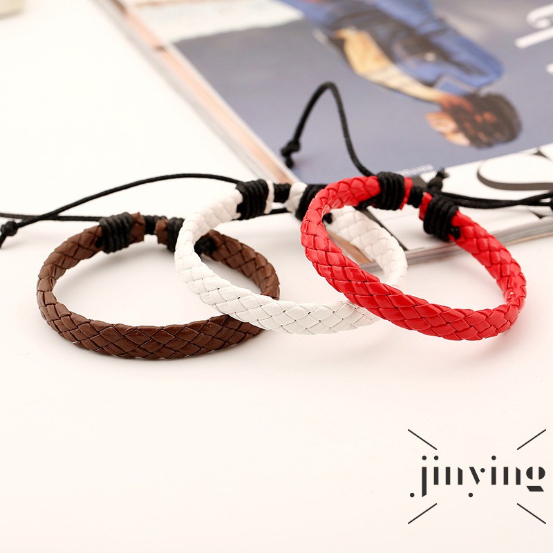 GETNOIVAS Vòng tay da pu thiết kế đơn giản cho nam và nữ