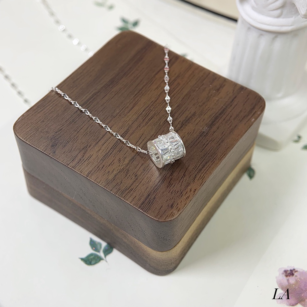 Dây chuyền nữ bạc thật mặt bánh xe nạm đá cá tính - Kho sỉ bạc Nhất Linh