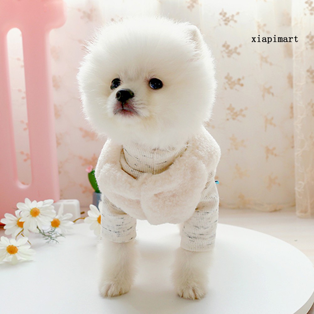 【Ready stock】Dog Heart Rainbow Pattern Stitching Jacket Pet Apparel Cat Comforting Clothes