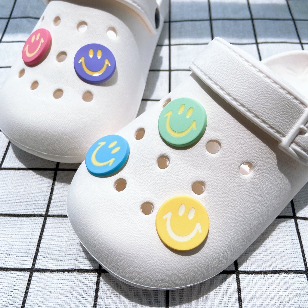 Sticker crocs Shoe Decoration for crocs đế caoSet 5 Phụ Kiện Nút Giày Thời Trang#Loạt Mặt Cười Đầy Màu Sắc