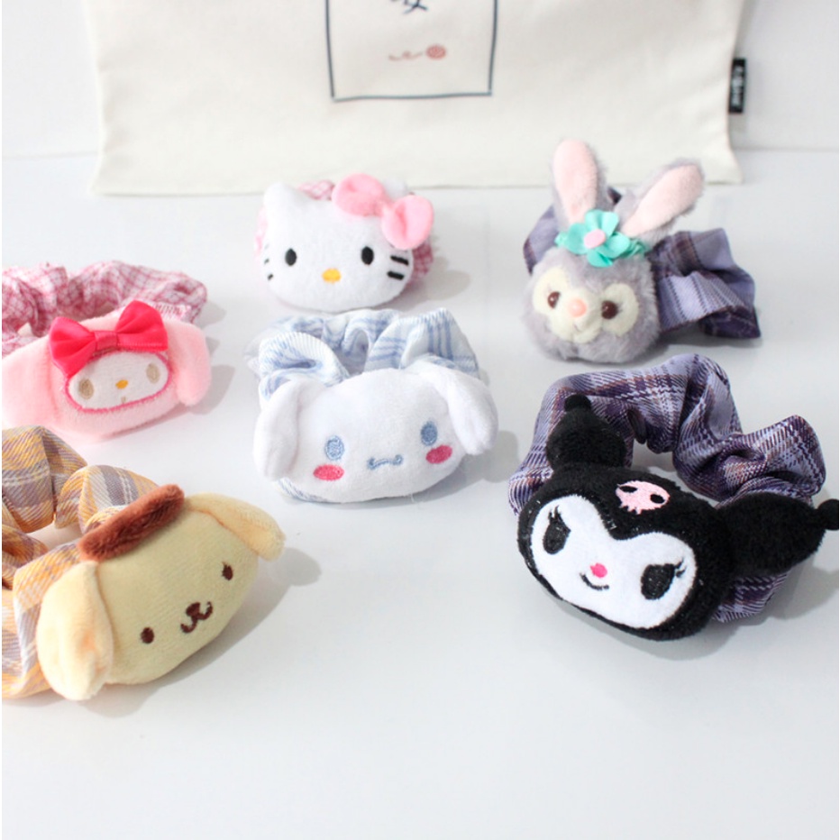 Cột tóc scrunchies nhân vật Sanrio nhồi bông Mua Tất (muatatshop)