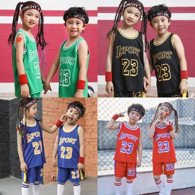 Bộ quần áo bóng rổ cho trẻ em mùa hè trang phục biểu diễn cho bé trai