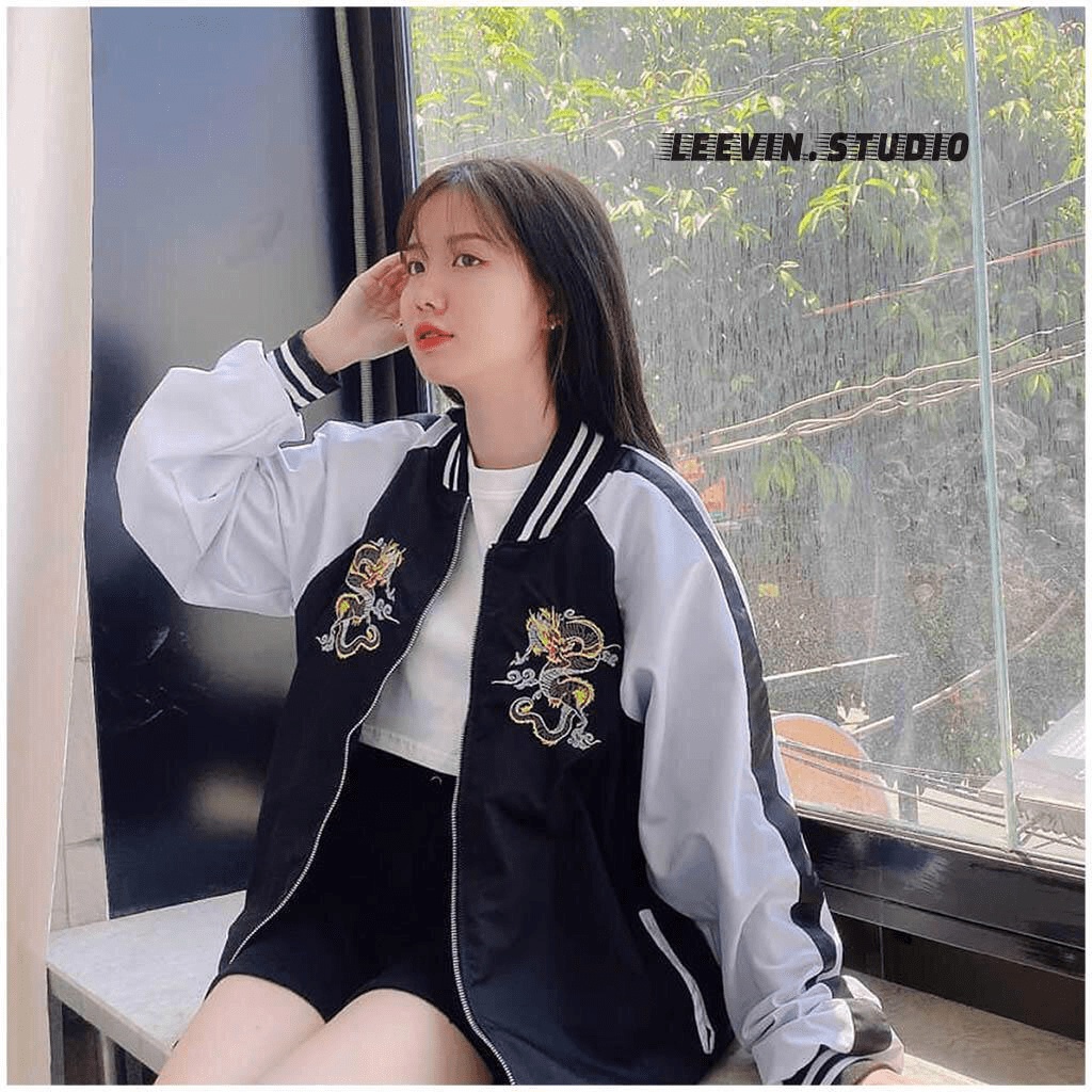 Áo Khoác Dù Boomber, Áo Form Rộng in Hình Rồng Siêu Cá Tính TP143 [NewUnisex]