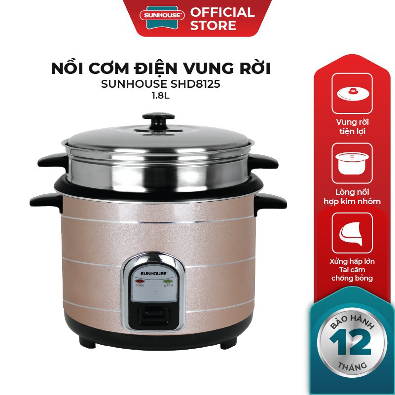 Nồi cơm điện Lock&Lock EJR446RED 1.8L 700W