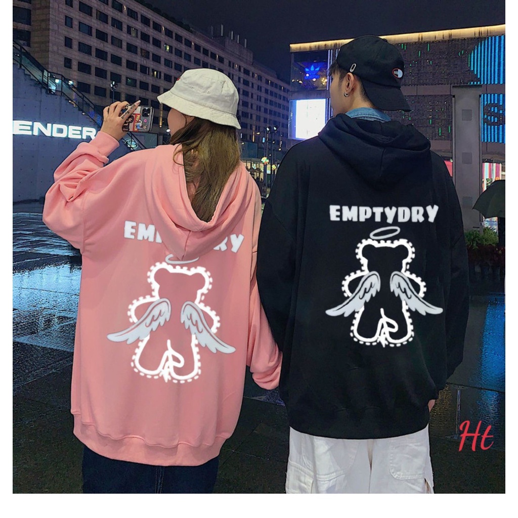 Áo hoodie Đôi họa tiết hoạt hình Gấu cánh Empty siêu kute | BigBuy360 - bigbuy360.vn