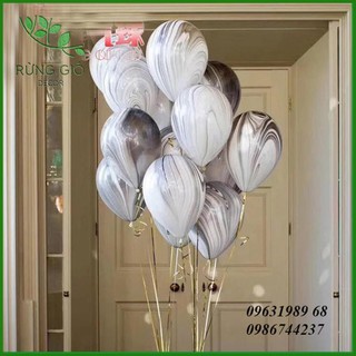 Combo 15 quả bóng bay loang vân đá màu đen